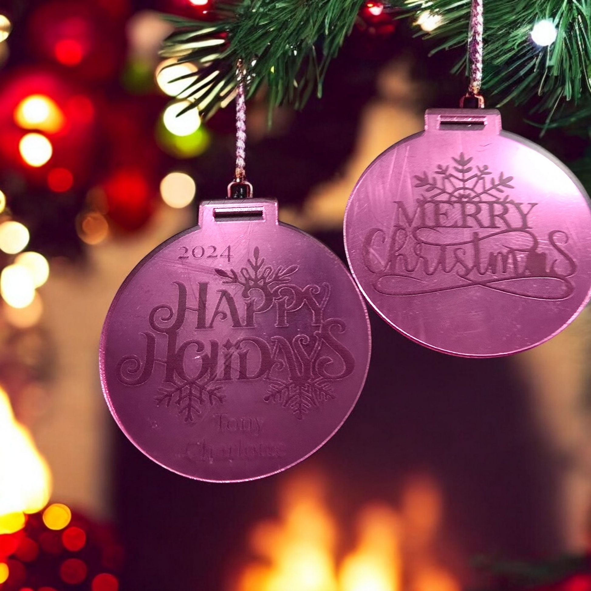 Merry Christmas Acrylic Ornament - PeppaTree Designs