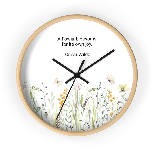 Spring Flowers and Buttery Wall Clock - PeppaTree Design Store