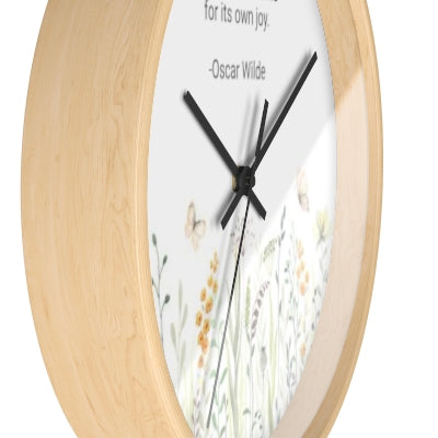 Spring Flowers and Buttery Wall Clock - PeppaTree Design Store
