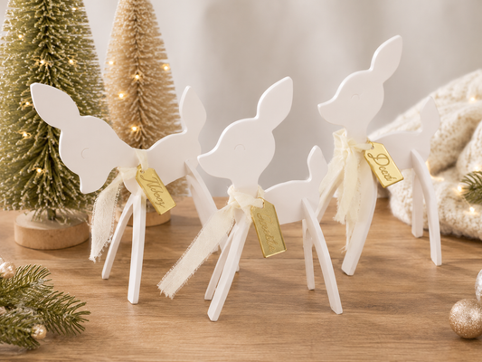 Personalised Reindeer Ornament | Build your Family Christmas Reindeer | Custom Name Tag | Minimalist Christmas Decor | Scandinavian Holiday