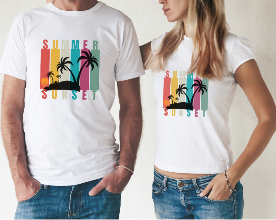 Summer Sunset Palm Trees Transfer - PeppaTree Design Store