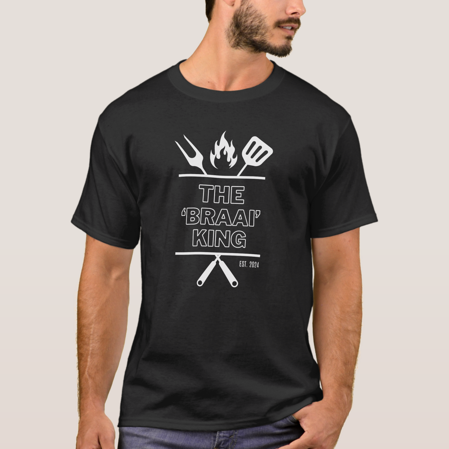 The Braai King Est.2024 Year T-Shirt - PeppaTree Designs