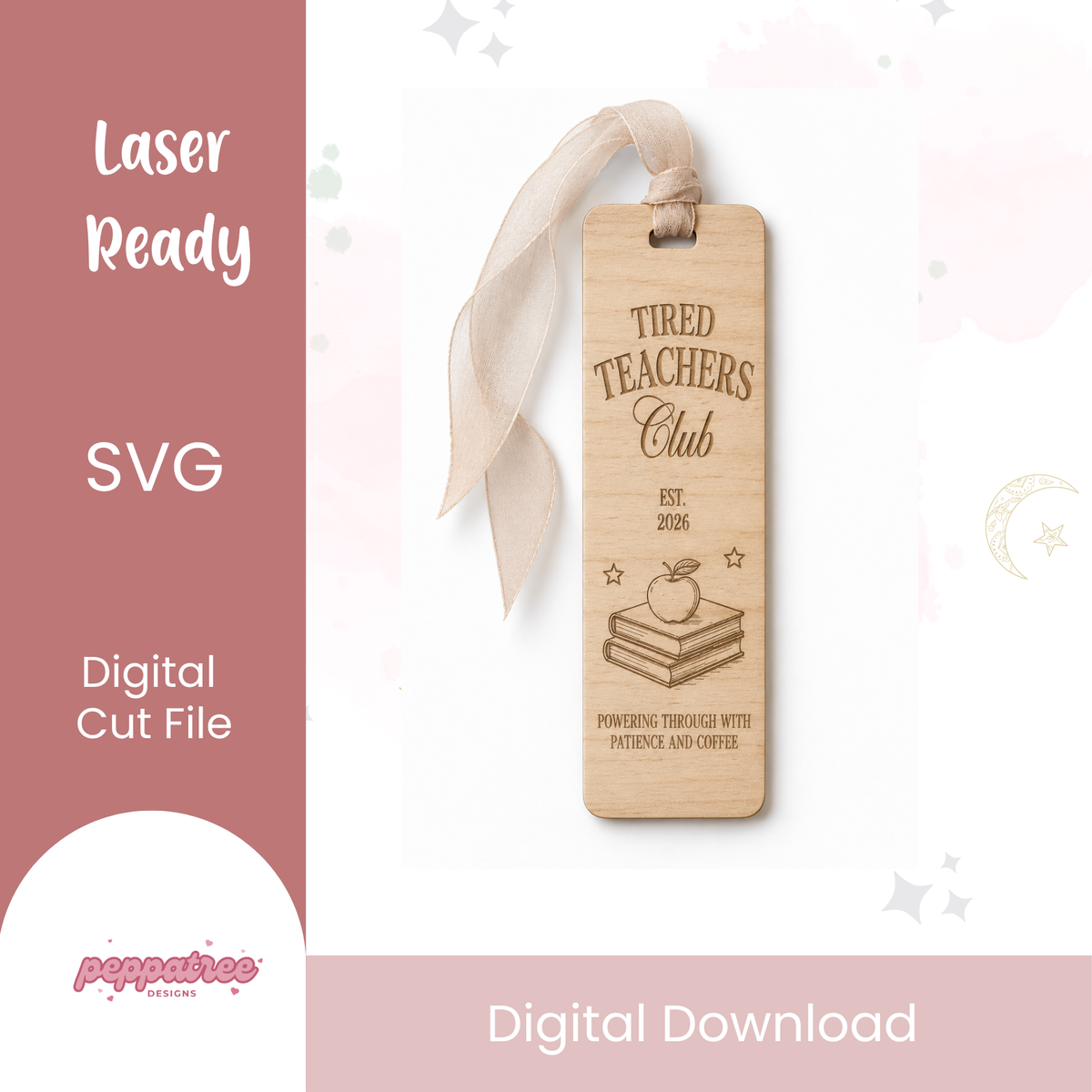 Tired Teachers Club Bookmark SVG