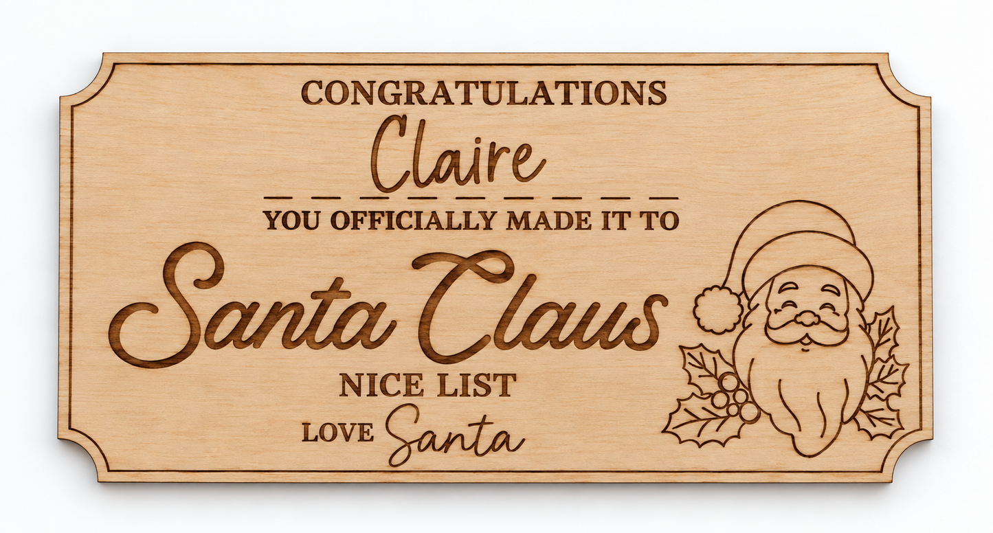 Santa Nice List Tag