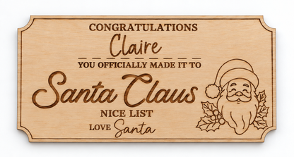 Santa Nice List Tag