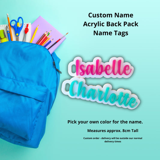 Personalised Acrylic Bag Name Tags - PeppaTree Design Store