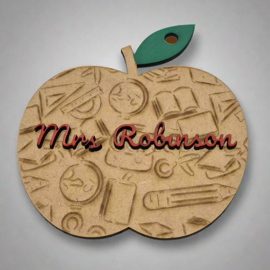 Personalised Teacher Christmas Ornament - Apple