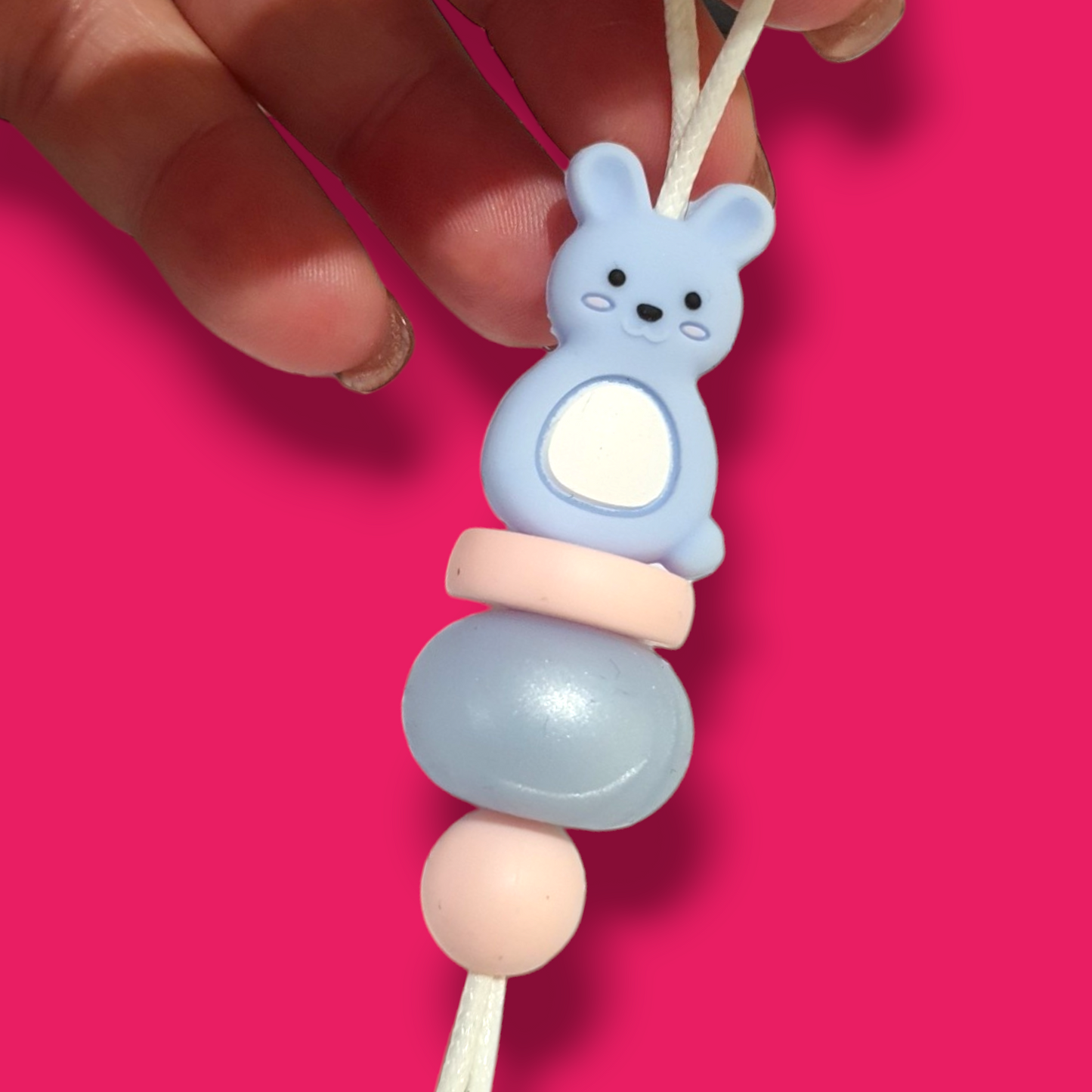 baby blue bunny lanyard - PeppaTree Designs