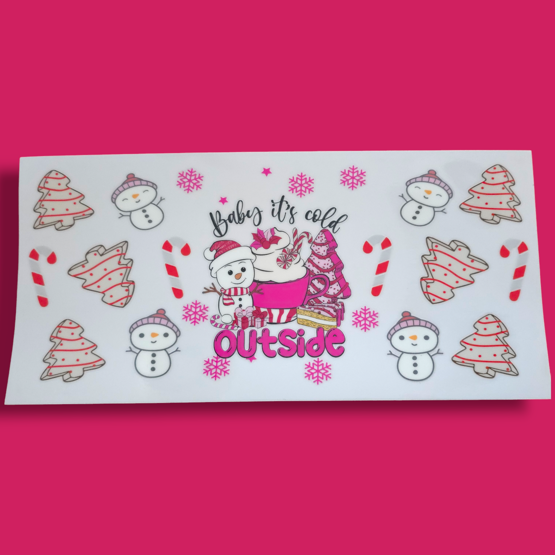 Christmas UV DTF Wraps - Various Designs | Suitable for 16oz Glass Mug - PeppaTree Designs