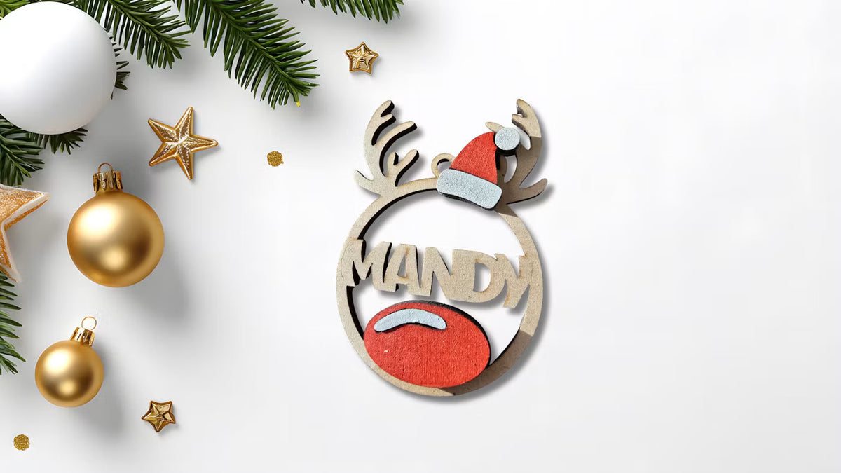 Reindeer Ornament - Personalised - PeppaTree Designs