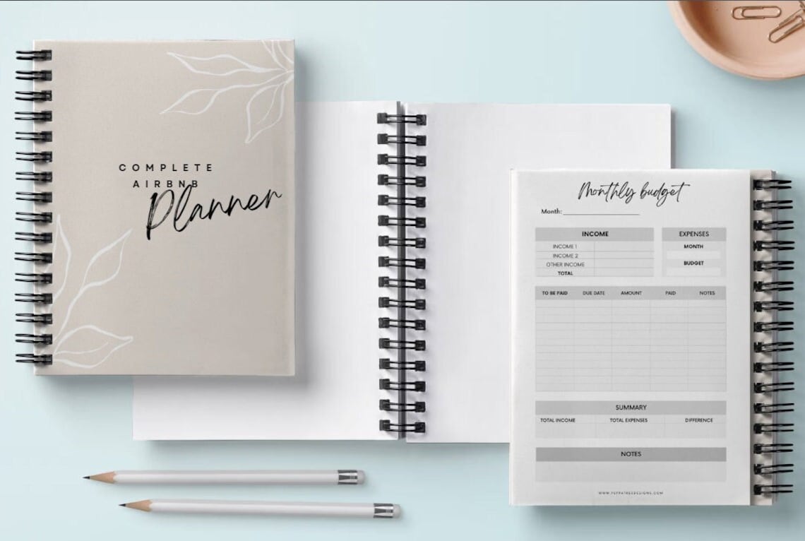 Airbnb Minimalist Host Management Planner | PDF Downloadable Planner - PeppaTree Design Store