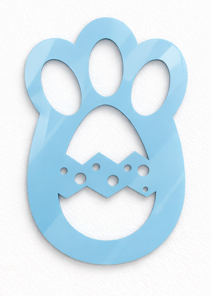 Acrylic Easter Bunny footprint stencil by PeppaTree Designs, featuring realistic bunny paw print for holiday crafts and decorations.