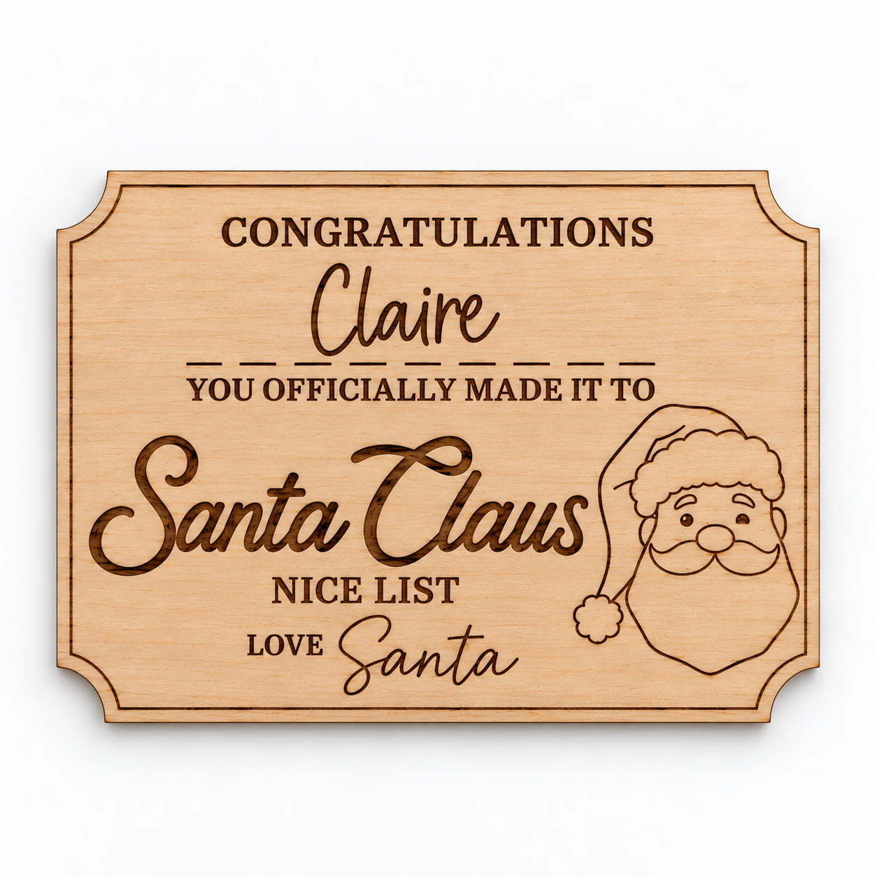 Santa Nice List Tag