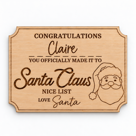 Santa Nice List Tag