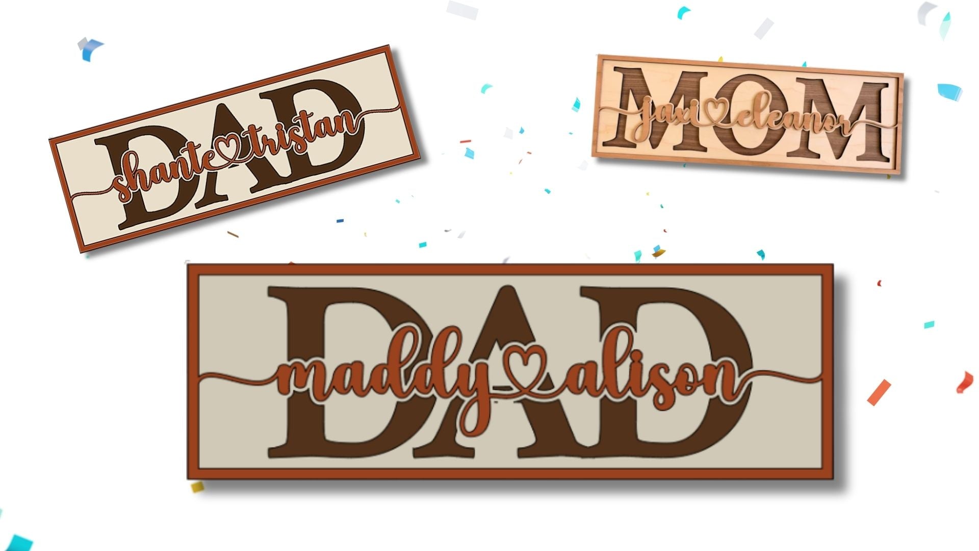 Custom wood wall decor plaque by PeppaTree Designs celebrating fathers and grandpas for Father’s Day, featuring engraved lettering.
