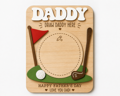 Golf-themed keepsake by PeppaTree Designs, featuring a decorative frame for Father’s Day gift or memento.