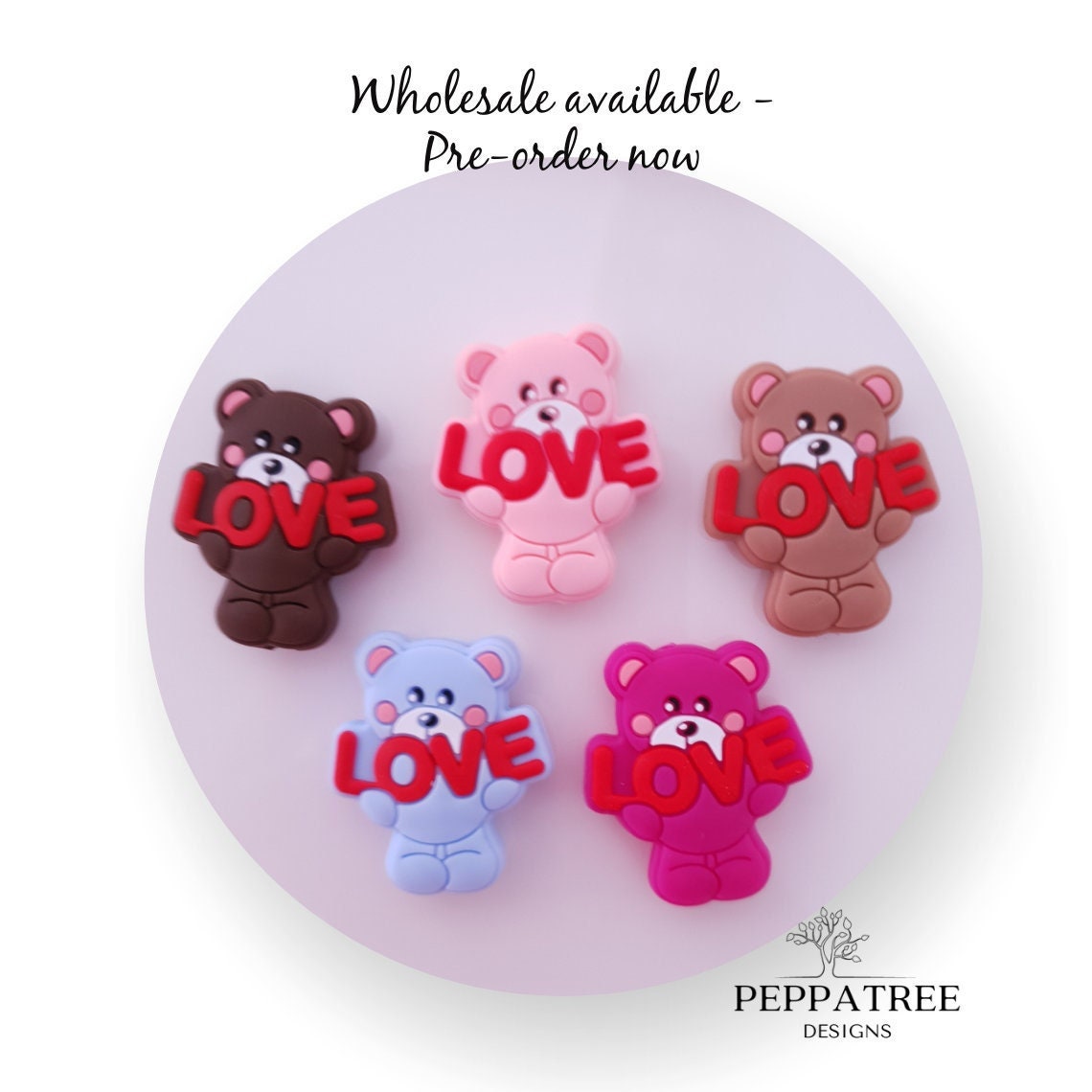 Teddy Bear Love Silicone Bead | AU | 1 piece - PeppaTree Design Store