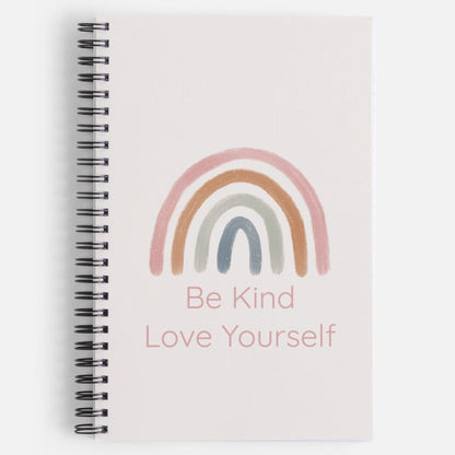 Be Kind Love Yourself Spiral Daily Notebook - Ruled Line - PeppaTree Design Store