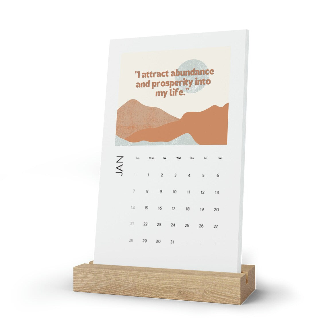 Motivational Affirmations 2024 Vertical Desk Calendar, Monthly Affirmations, One Size - PeppaTree Design Store