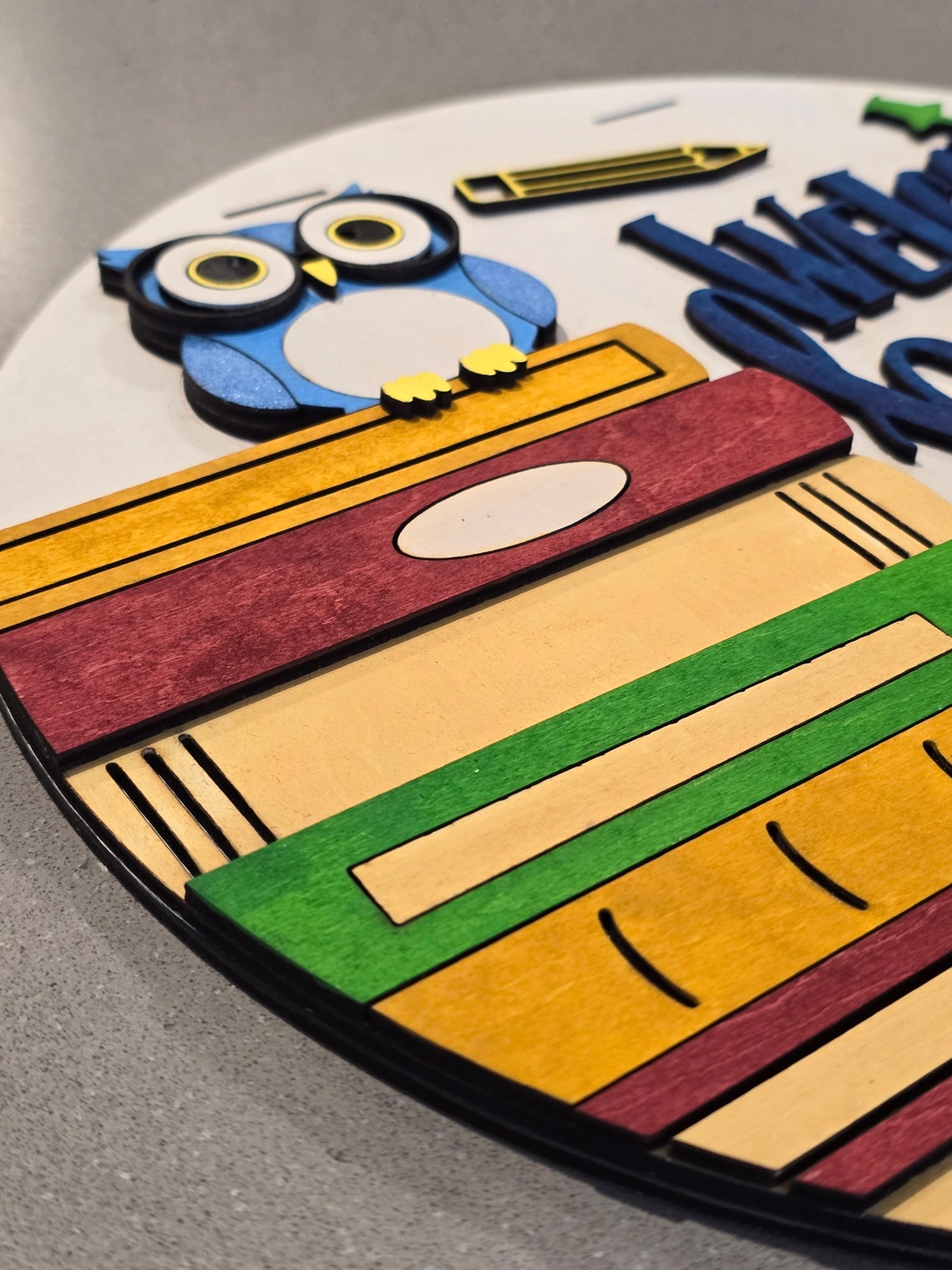 Welcome Back to School Owl Door Hanger Unfinished Kit - PeppaTree Designs