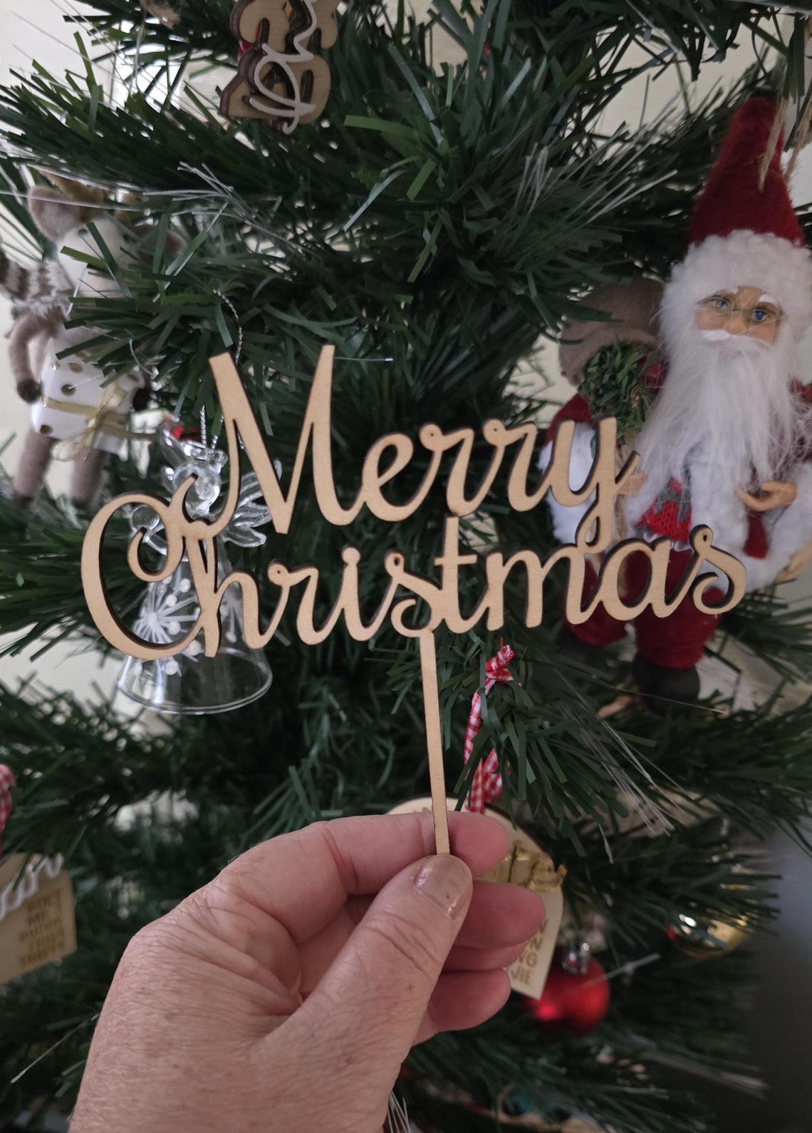 Merry Christmas Cake Topper | Christmas Party Decoration | Holiday Cake Topper Laser Cut | Festive Baking