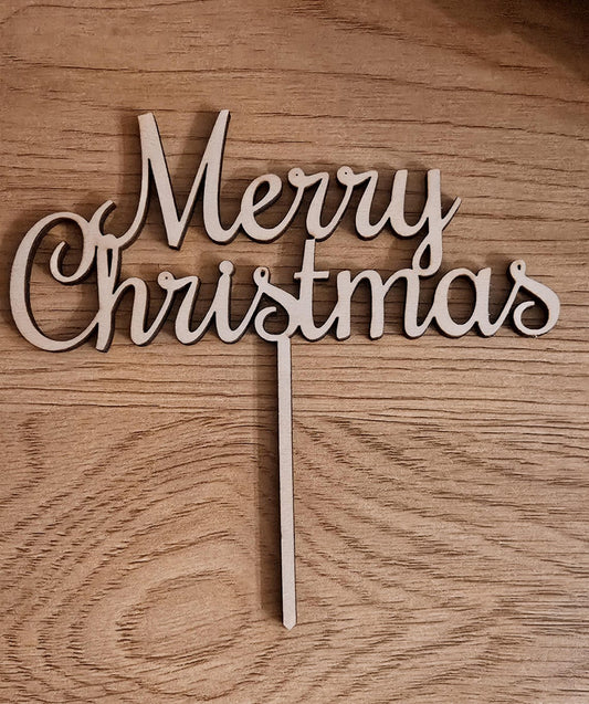 Merry Christmas Cake Topper | Christmas Party Decoration | Holiday Cake Topper Laser Cut | Festive Baking