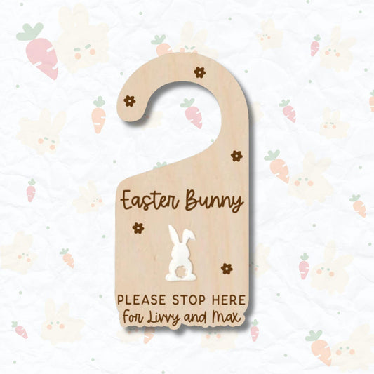 Custom Easter Bunny Door Knob Hanger - PeppaTree Designs