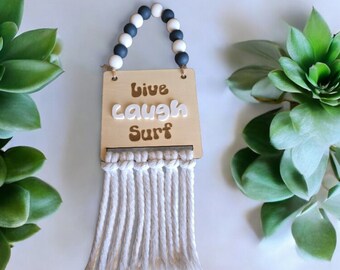 Live Laugh Surf Beach Wall / Door Sign