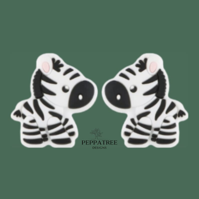 Zebra Silicone Bead | 1 piece - PeppaTree Design Store