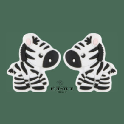 Zebra Silicone Bead | 1 piece - PeppaTree Design Store