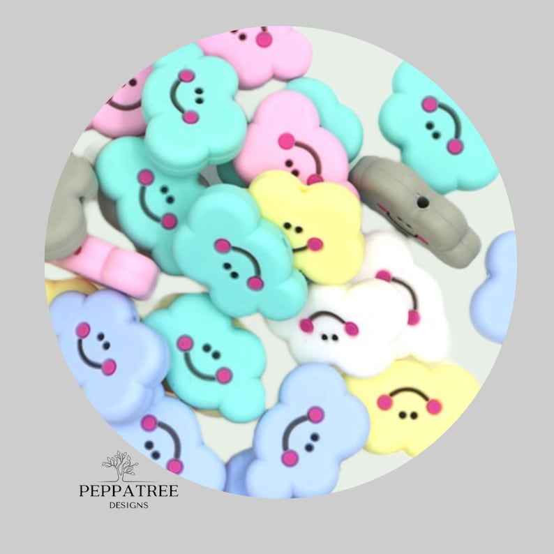 Clouds Silicone Bead | 1 piece - PeppaTree Design Store