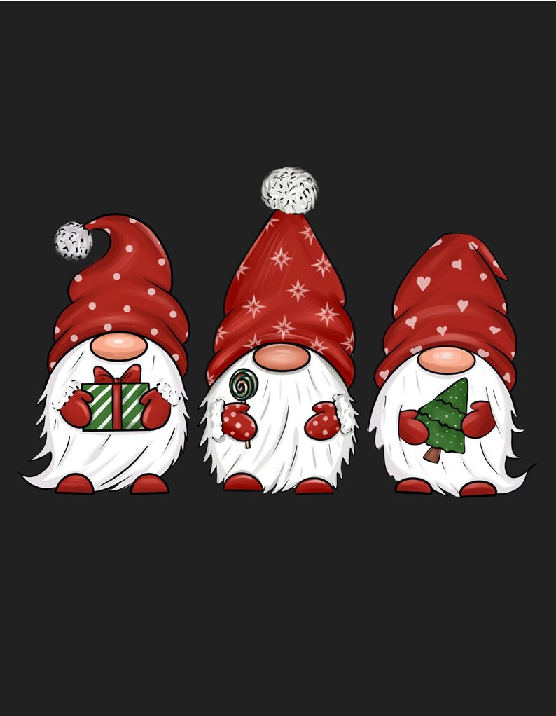 Christmas Gnomes DTF Transfer | Full Colour Ready To Press - PeppaTree Design Store