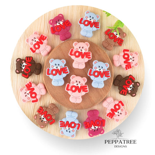 Teddy Bear Love Silicone Bead | AU | 1 piece - PeppaTree Design Store