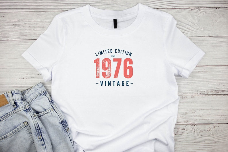 Limited Edition 1974 Birthday Shirt With Personalised Year - PeppaTree Design Store