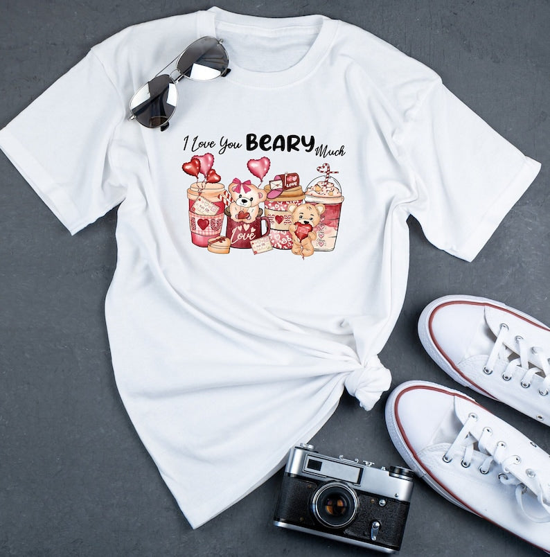 Teddy Bear Coffee Valentine T Shirt - PeppaTree Design Store