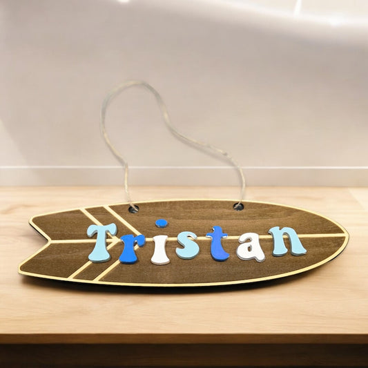 Personalised 3D Surfboard Name Door Sign - PeppaTree Designs