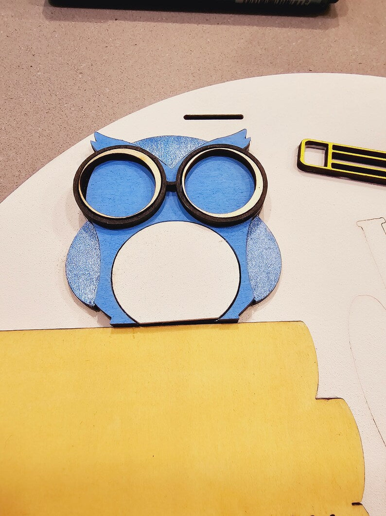 Welcome Back to School Owl Door Hanger Unfinished Kit - PeppaTree Designs