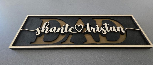 Custom wood wall decor plaque by PeppaTree Designs for Dad, Father, or Grandpa gift, featuring engraved heartfelt message.