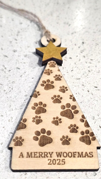 A Merry Woofmas Paw Print Ornament | Digital File Only SVG PNG