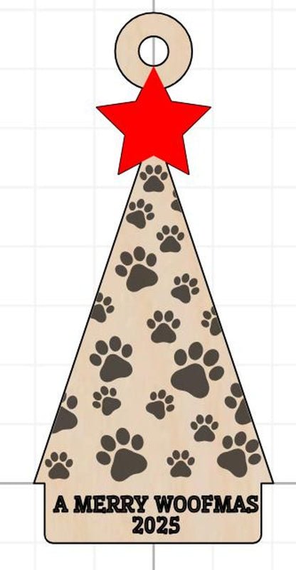 A Merry Woofmas Paw Print Ornament | Digital File Only SVG PNG
