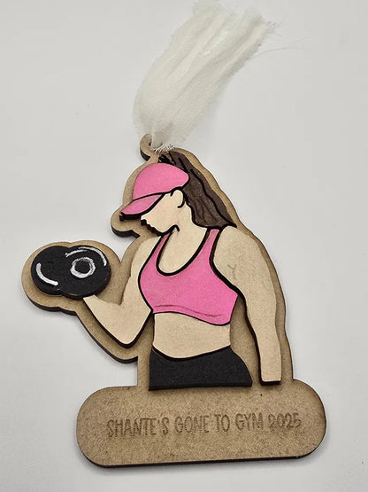 Gone to Gym Ornament - Girl - Digital