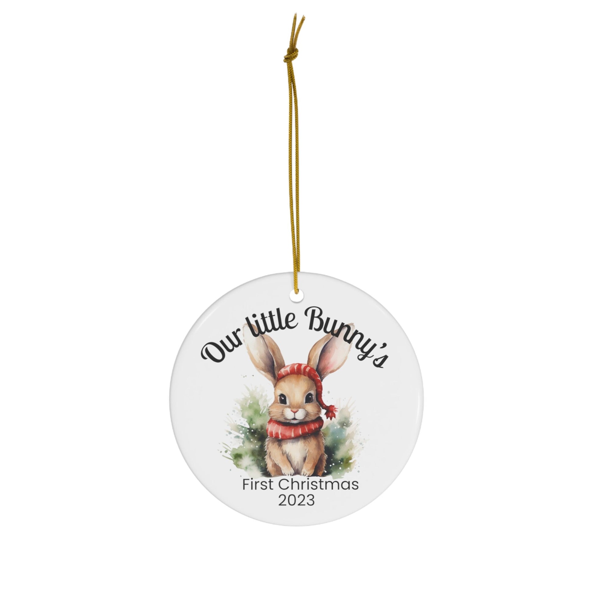 Christmas Bunny Ornament, Rabbit Ornament, 1st Christmas Ornament, Personalised Ornament, Baby Gift, Christmas Ornament, #3 - PeppaTree Designs