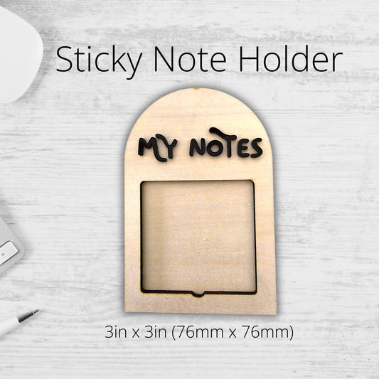 Boho arch sticky note holder from PeppaTree Designs, featuring a stylish design for office or teacher gift use.