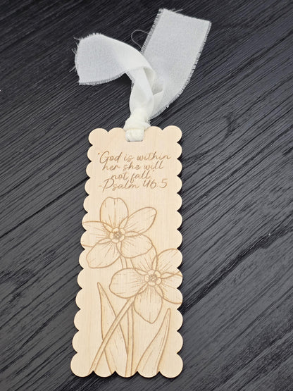 Flower and leaves Faith bookmarks by PeppaTree Designs featuring colorful floral and leaf patterns on sturdy paper.