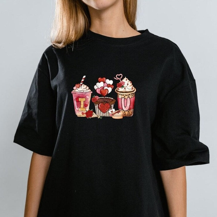 I Love You Coffee Valentine T Shirt - PeppaTree Designs
