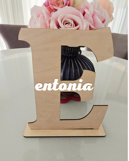 Initial Wood Wall Sign by PeppaTree Designs, featuring a decorative wooden letter for wall decor or shelf sitting.