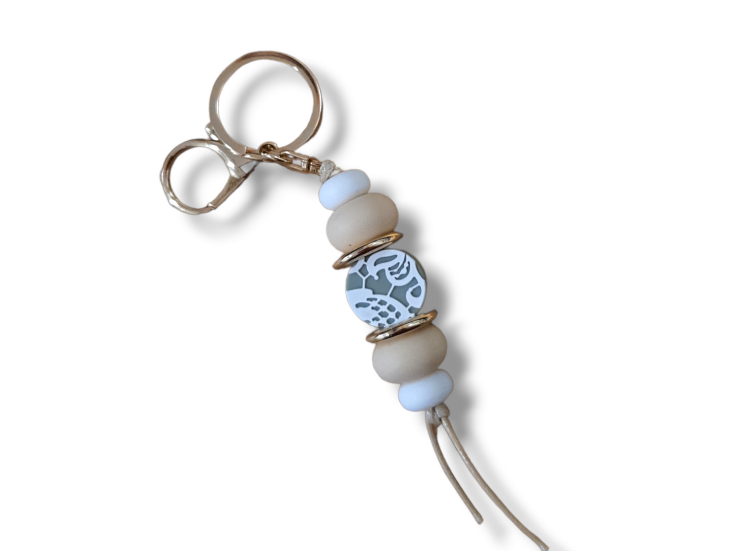Daisy and Lace Silicone Beaded Keyring - PeppaTree Design Store