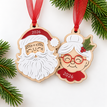 Santa and Mrs Claus Year Ornament