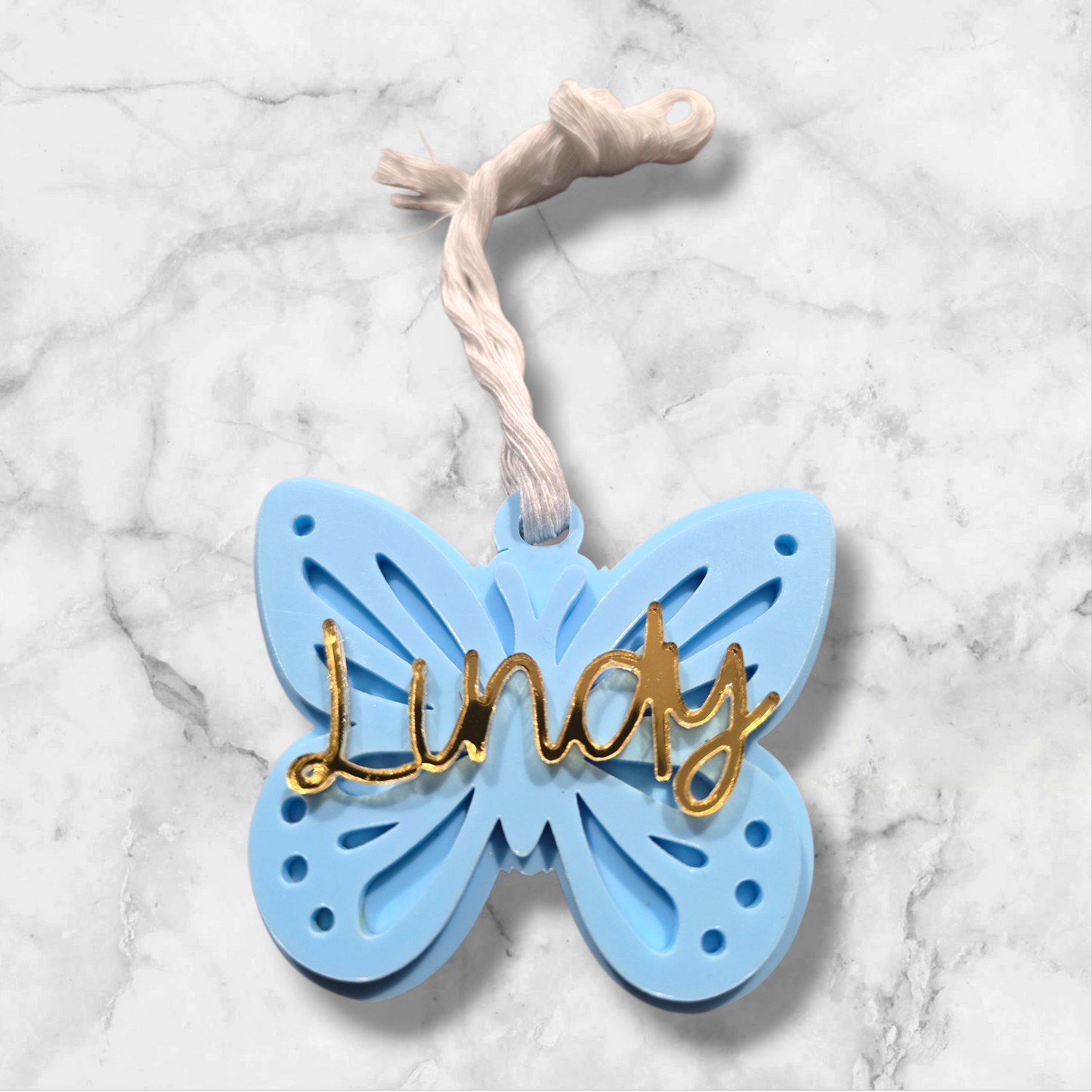 Butterfly Name Keychain
