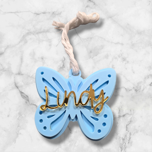 Butterfly Name Keychain